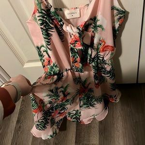Pink tropical romper